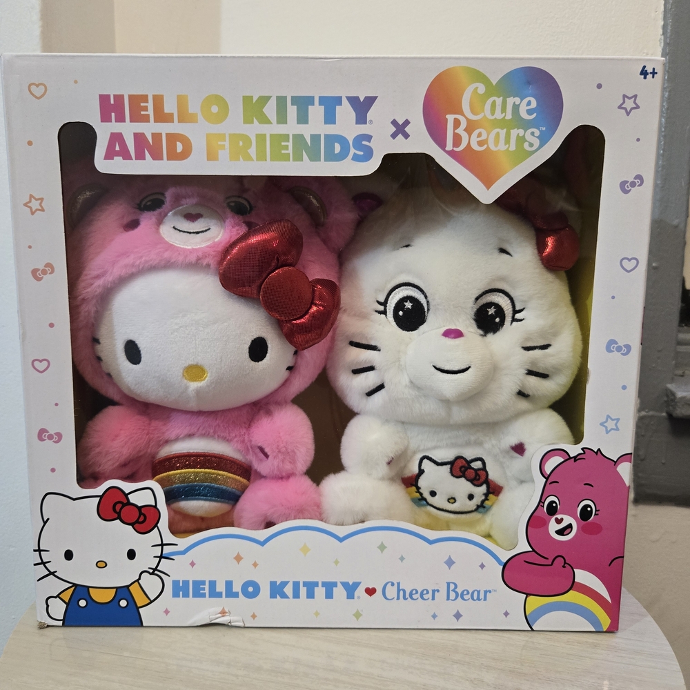 Care Bears Hello Kitty Plush Duo - Pink and White